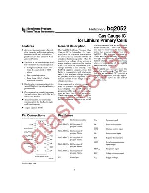 BQ2052SN-A515 datasheet  